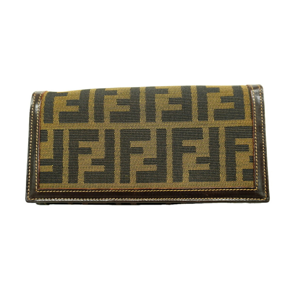 Fendi long wallet, Zucca nylon canvas, brown, women's.